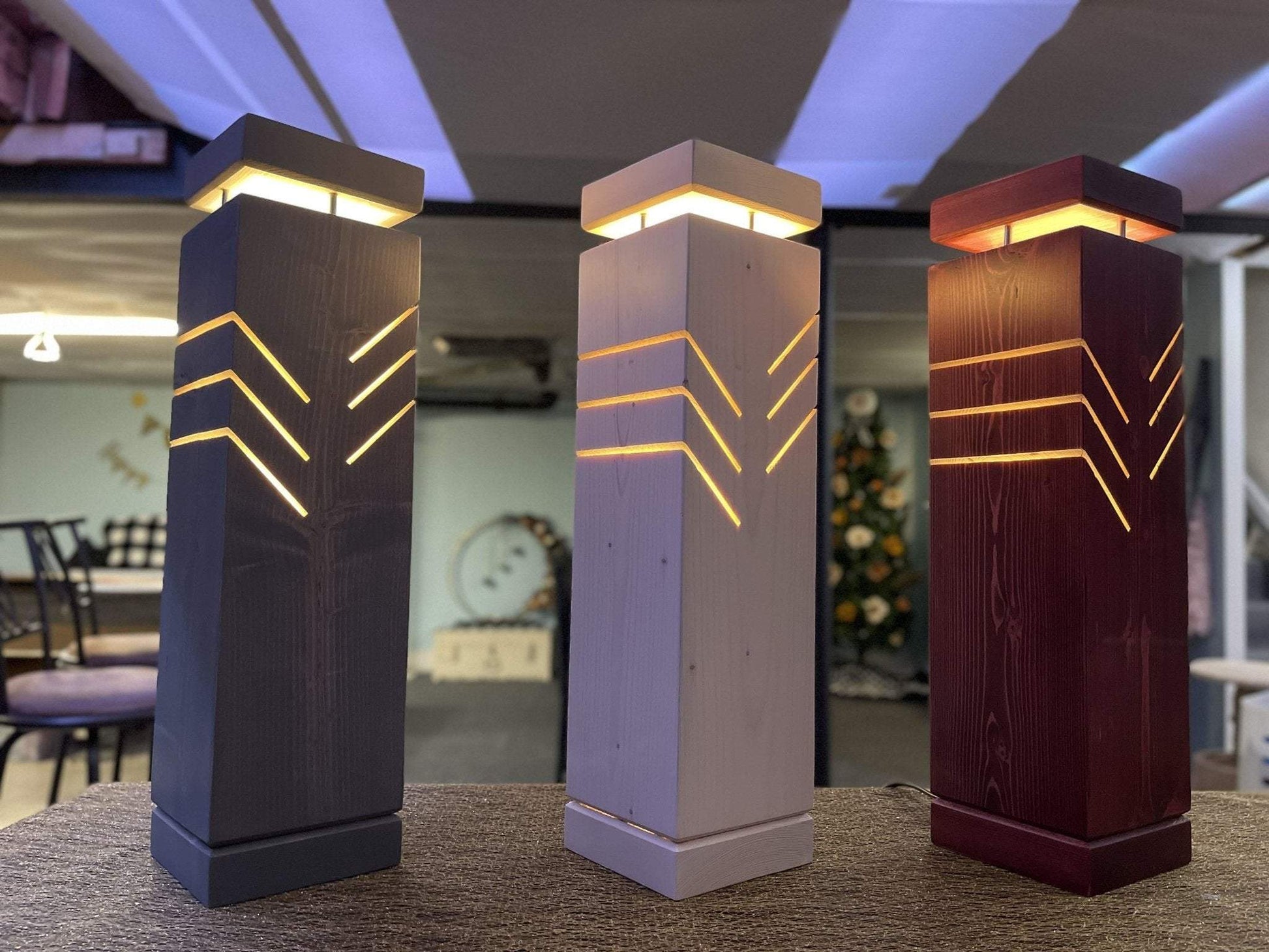 Handmade Wooden Lamp – McGuire Woodworking Co - Main Image